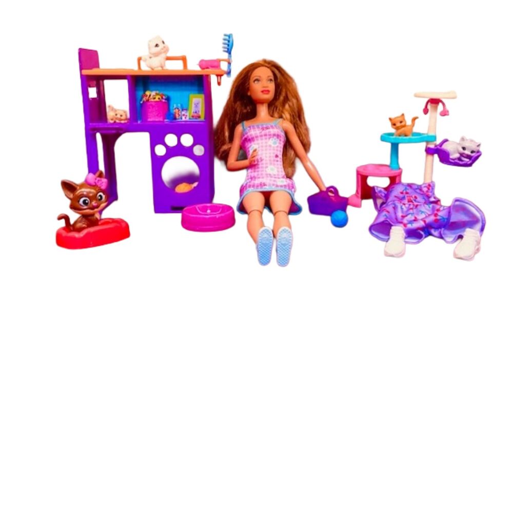 Barbie Pink and Purple Pet Care Play Set with Doll and Accessories